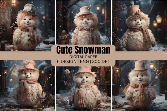 Adorable Snowman Backgrounds for Winter Crafts