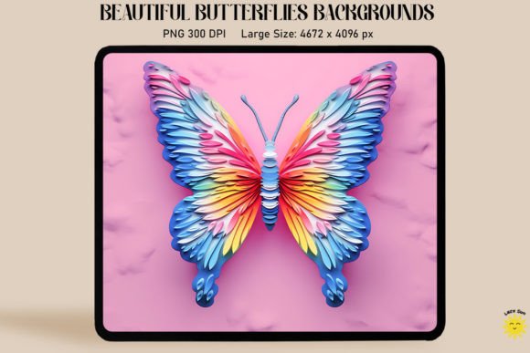 Bring Your Designs to Life with Cute Retro 3D Butterfly Backgrounds