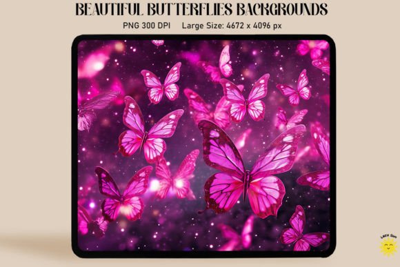 Captivating Visuals: The Sparkly Magenta Butterflies Backgrounds