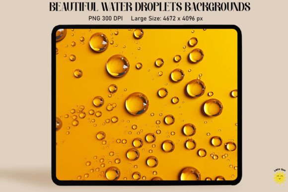 Capturing Light and Energy: Water Drops on Yellow Backgrounds