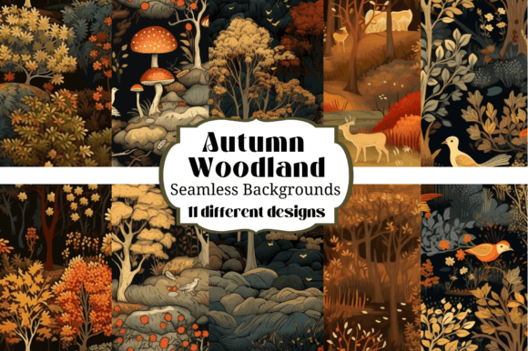 Capturing the Season: Autumn Woodland Seamless Backgrounds