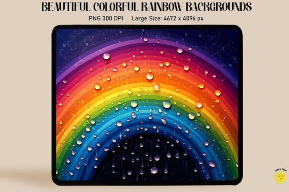 Colorful Rainbow and Drops Backgrounds for Designers