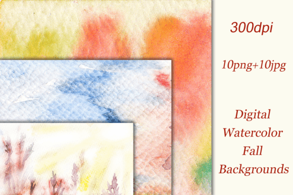 Digital Watercolor Fall Backgrounds for Your DIY Projects