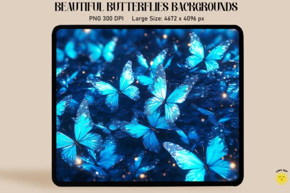 Elevate Your Designs with Sparkly Blue Butterflies Backgrounds