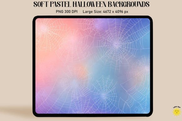 Embracing Soft Spookiness: White Spider Webs on Pastel Backgrounds