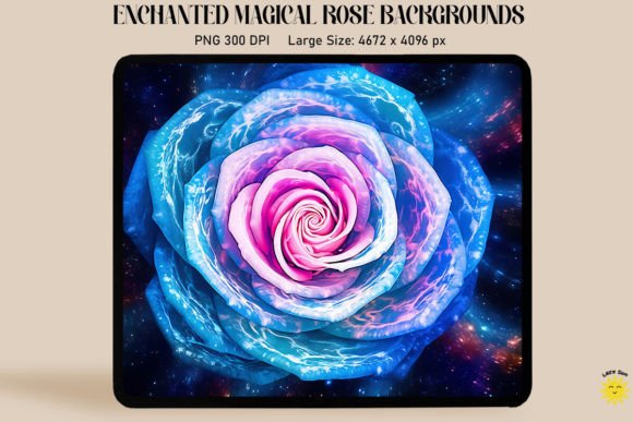 Enchanted Magical Rose Backgrounds for Designers