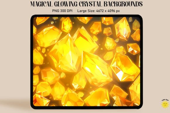 Enchanting Magical Yellow Crystal Backgrounds for Designers