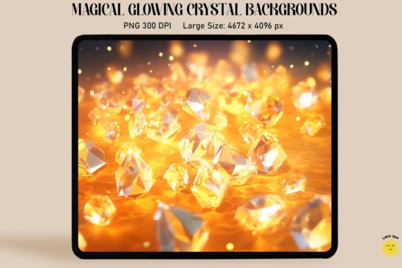 Magical Glowing Gold Crystal Backgrounds: A Luminous Asset for Designers