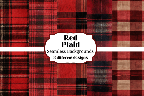 Red Plaid Flannel Seamless Backgrounds: Crafting with Cozy Texture