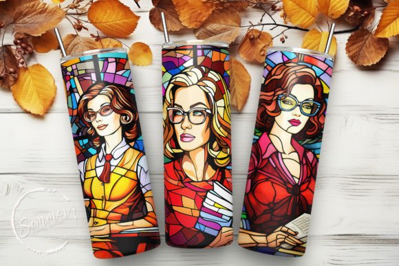 Revive Classic Charm with Retro Teacher Stained Glass Backgrounds