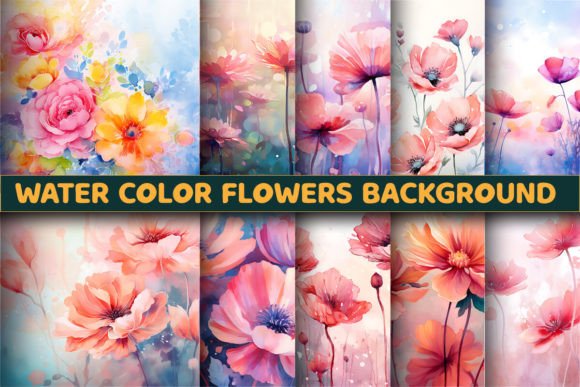 Water Color Flowers Backgrounds: A Digital Asset for Every Creator