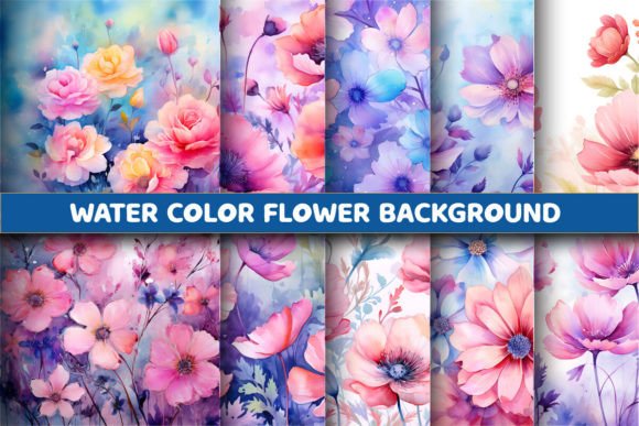 Water Color Flowers Backgrounds Papers: Elevate Your Creative Projects