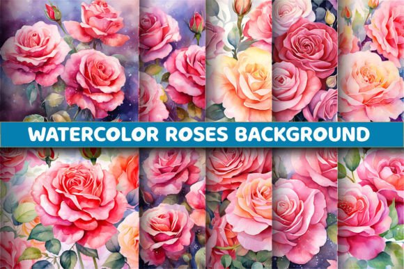 Watercolor Roses Backgrounds: A Designer's Floral Toolkit